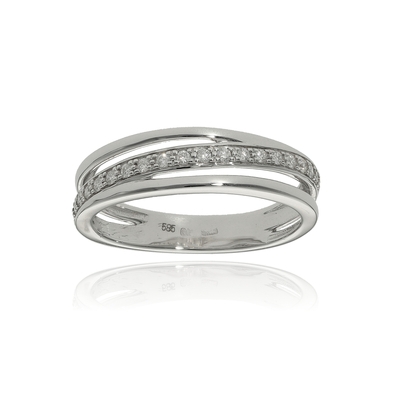 Fehér arany gyűrű 52-es méret (B51566)